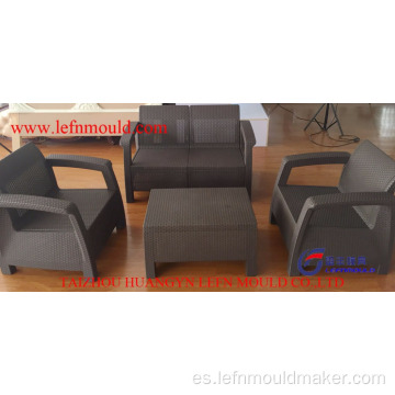 Molde de inyección de silla de sofá de ratán de plástico de diseño moderno
